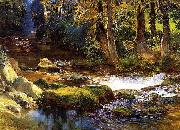 Frederick Arthur Bridgman River Landscape with Deer